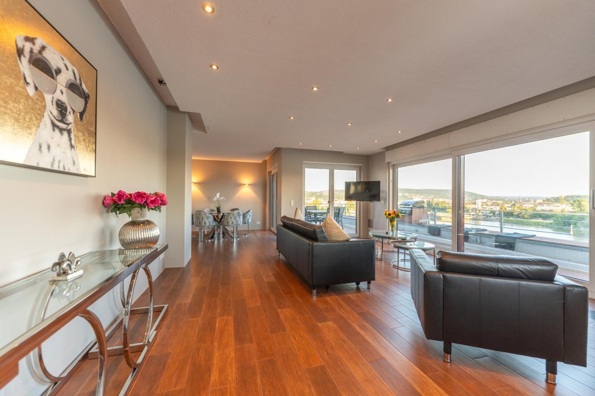 Penthouse Wohnung Mit Schoenem Moselblick In Metternich Кобленц Экстерьер фото