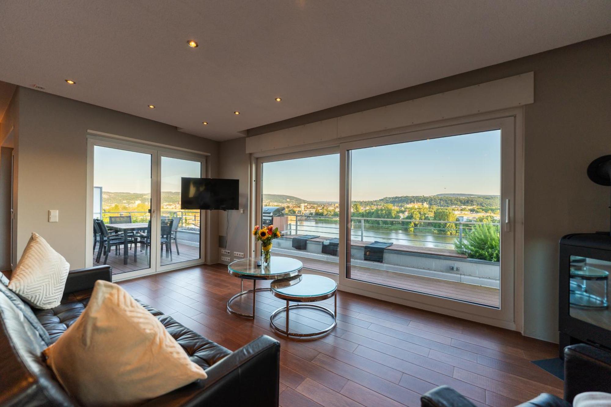 Penthouse Wohnung Mit Schoenem Moselblick In Metternich Кобленц Экстерьер фото